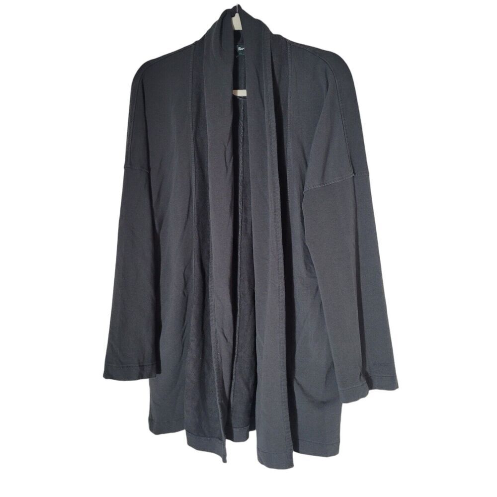 Roots Open Front Cardigan Sweatshirt Women's Size‎ XS Gray Soft Modal Blend Cozy